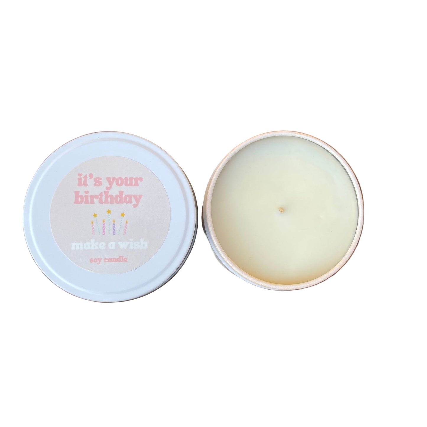 Happy birthday candle tin