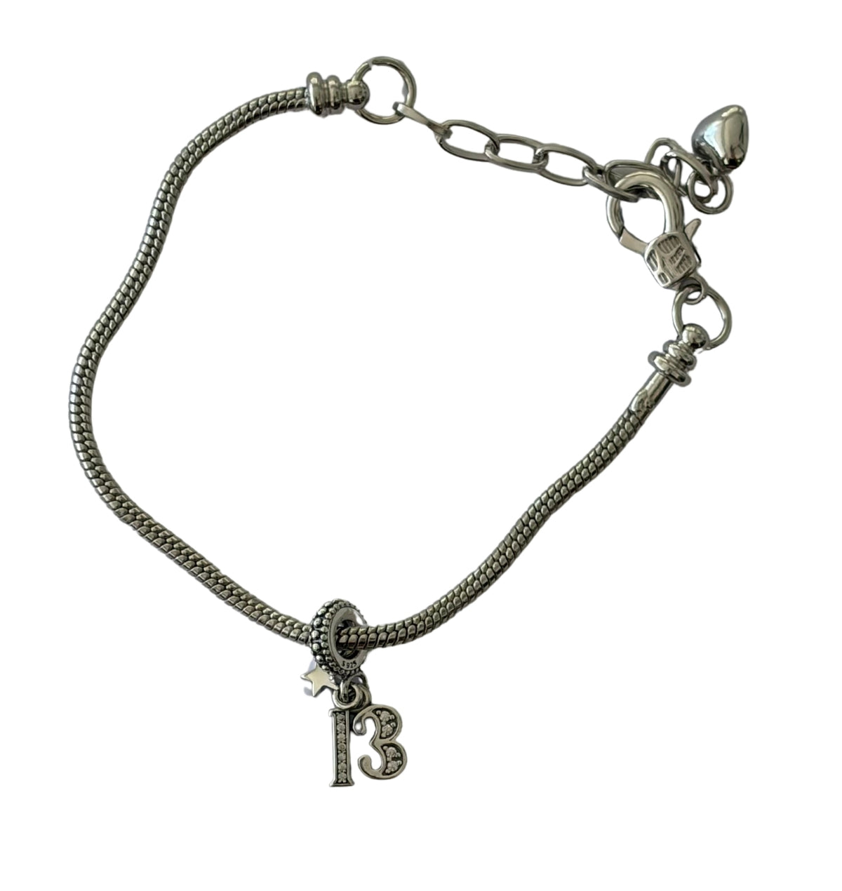 13th Teen Birthday Silver Plated Charm Bracelet - Add on
