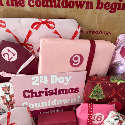 Love Gifting 24 Day Christmas Advent Box with festive gingerbread packaging