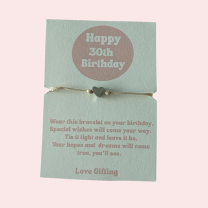 Happy Birthday Age 18th-21st-30th-40th-50th-60th Bracelet - Gift Box Extra