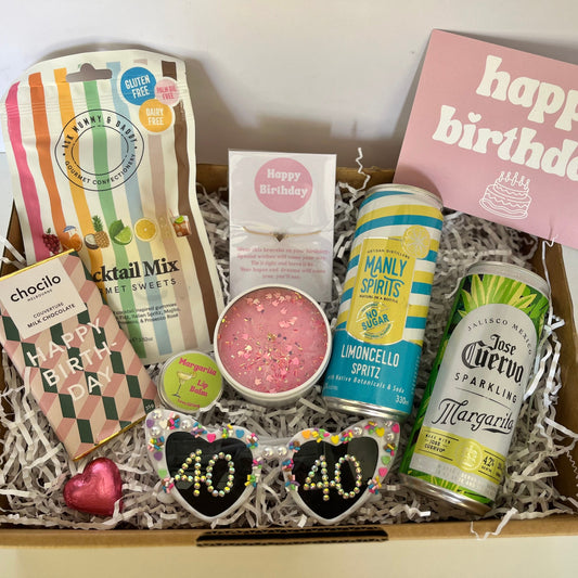 40th birthday cocktail celebration gift box