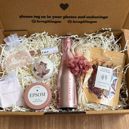 Love & Roses Gift Box - Romantic Self Care Pamper Hamper Australia