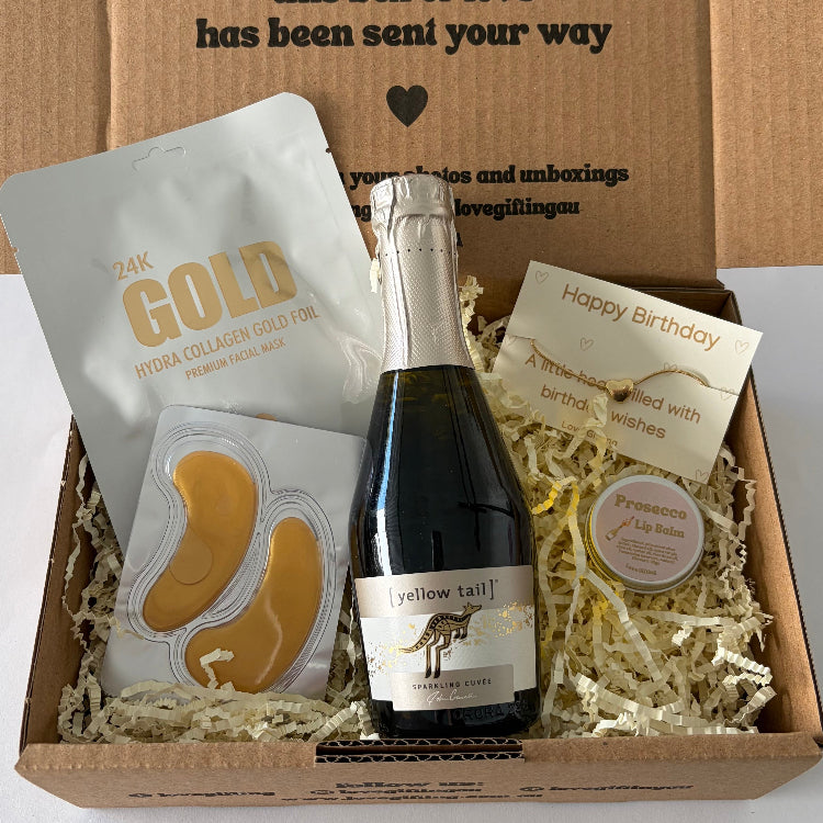 Prosecco Pamper Gift Box with Face mask sheet