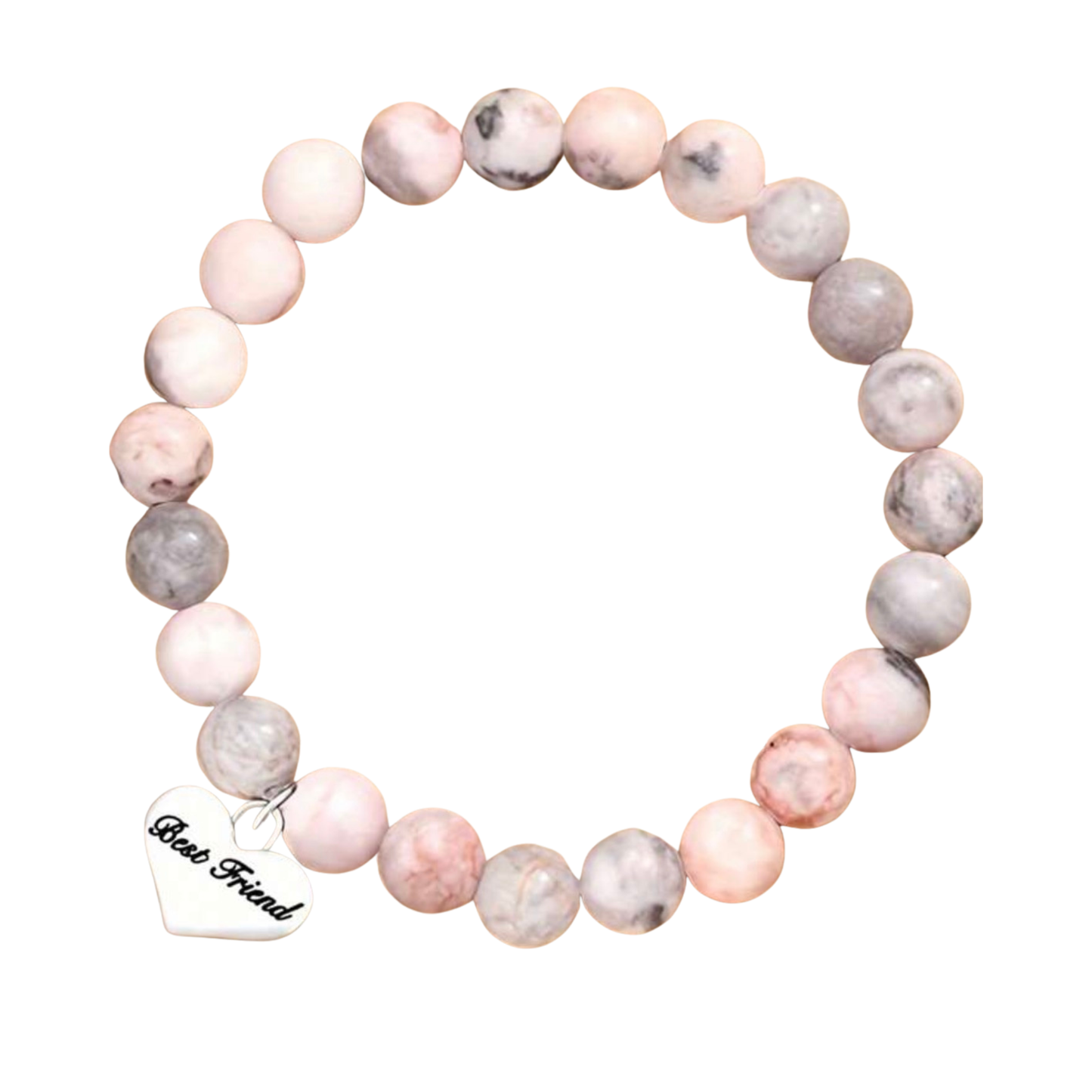 Beaded bracelet with 'Best Friend' charm on a white background