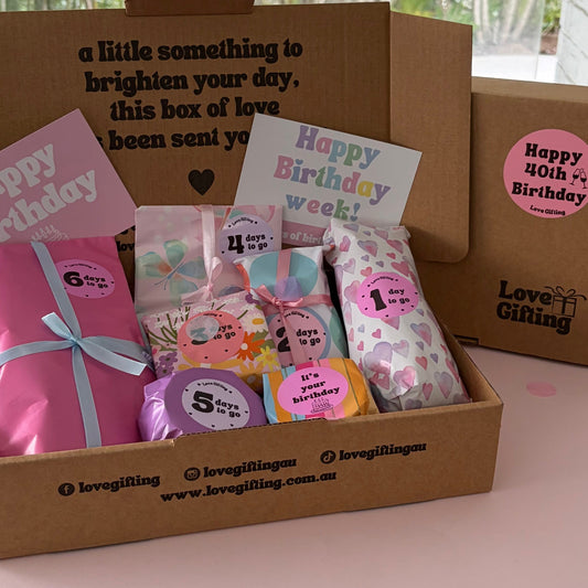 Thoughtful 40th Birthday Advent gift box for celebrating a milestone birthday.