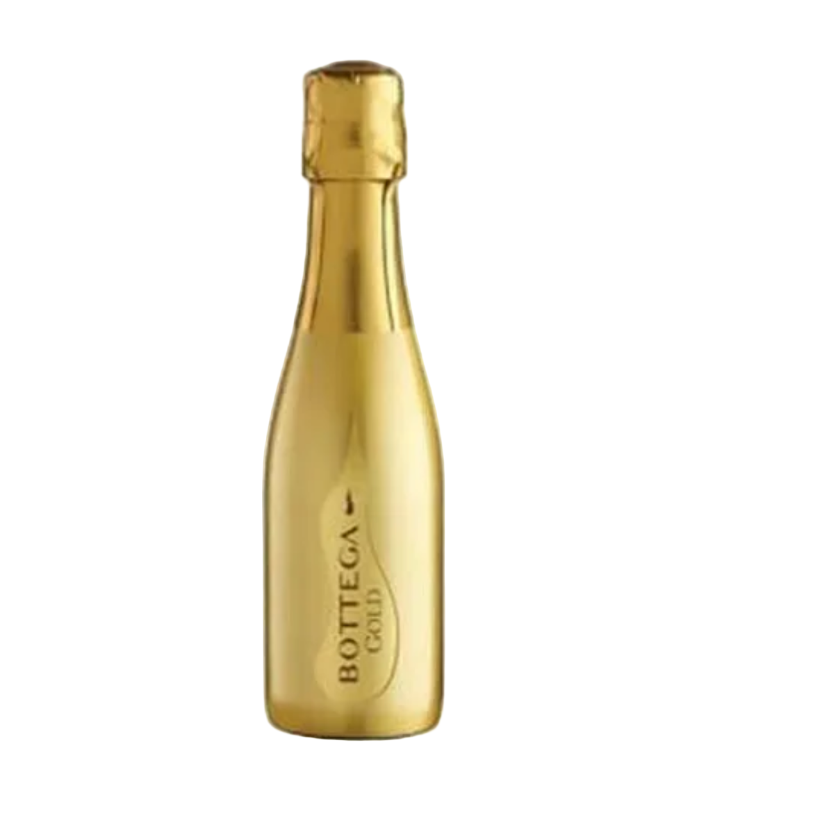 Gold Bottega Prosecco bottle with price and seller information on a smartphone screen.