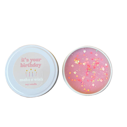 Happy birthday candle with confetti 