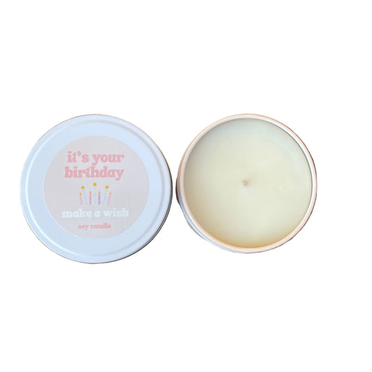 Happy birthday candle tin