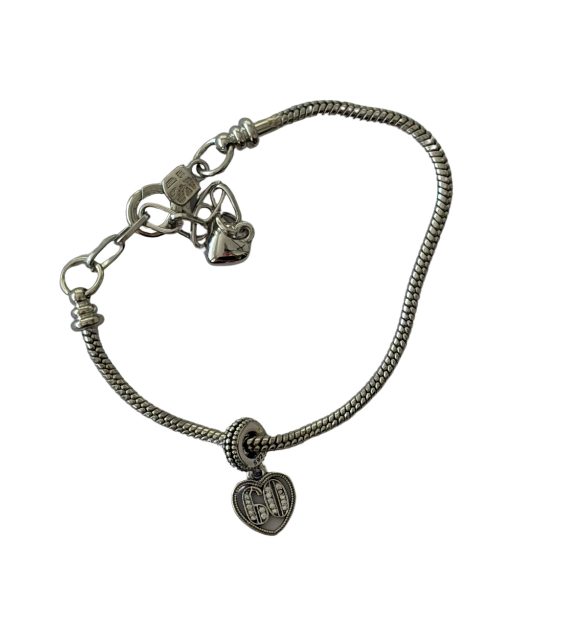 60th Birthday Silver Plated Charm Bracelet  - Add on