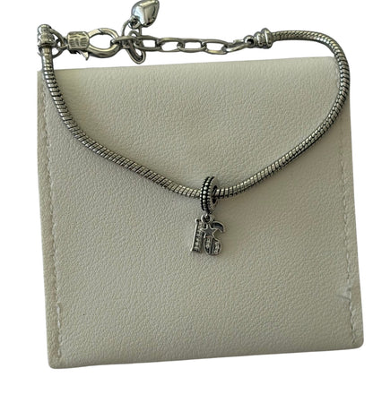 16th Sweet Sixteen Birthday Silver Plated Charm Bracelet  - Add on