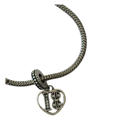 18th Birthday Silver Plated Charm Bracelet  - Add on
