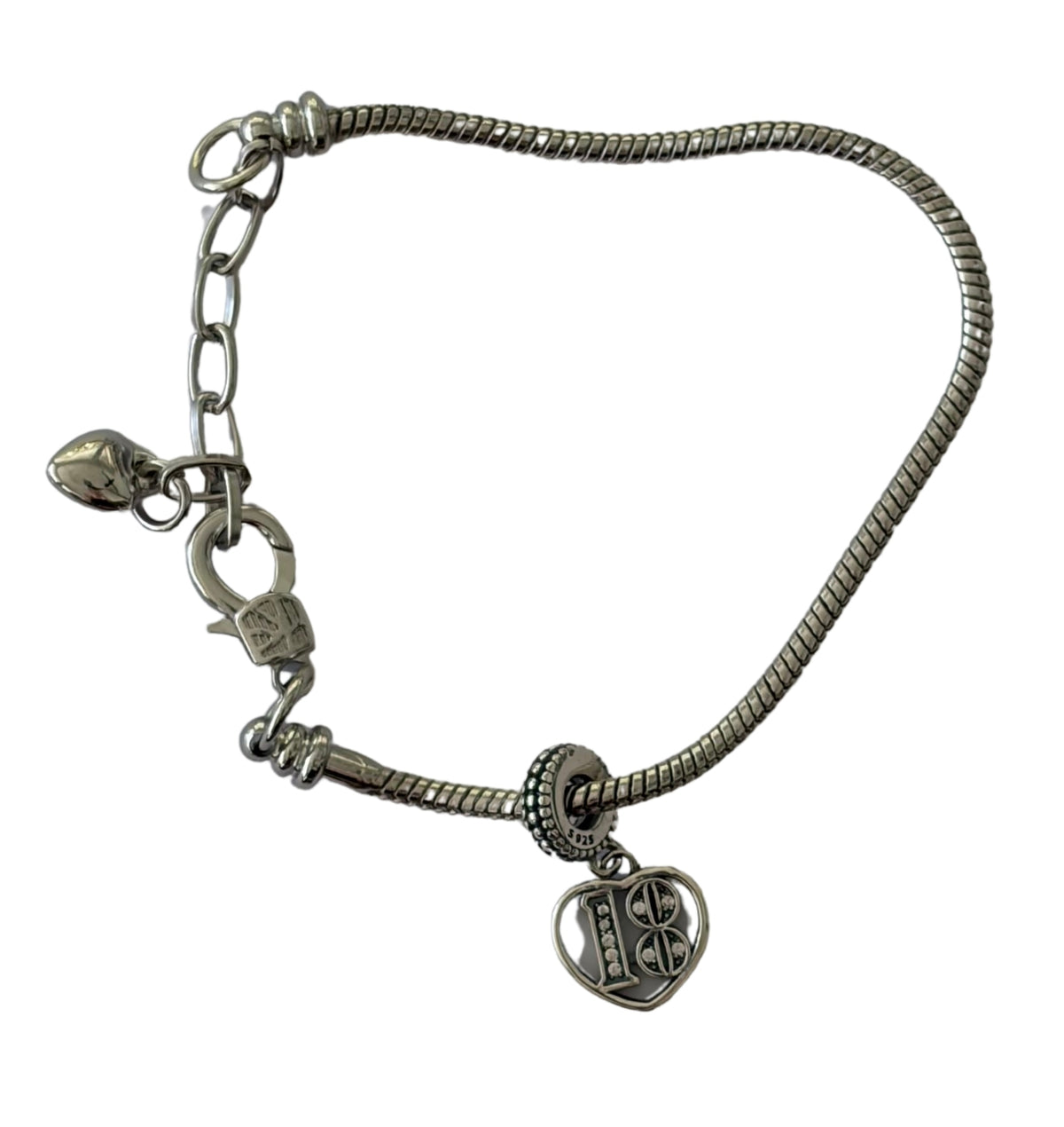 18th Birthday Silver Plated Charm Bracelet  - Add on
