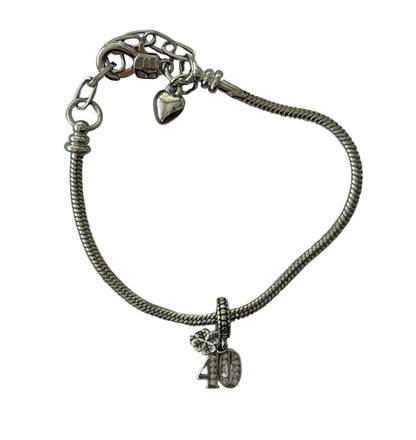 40th Birthday Silver Plated Charm Bracelet  - Add on