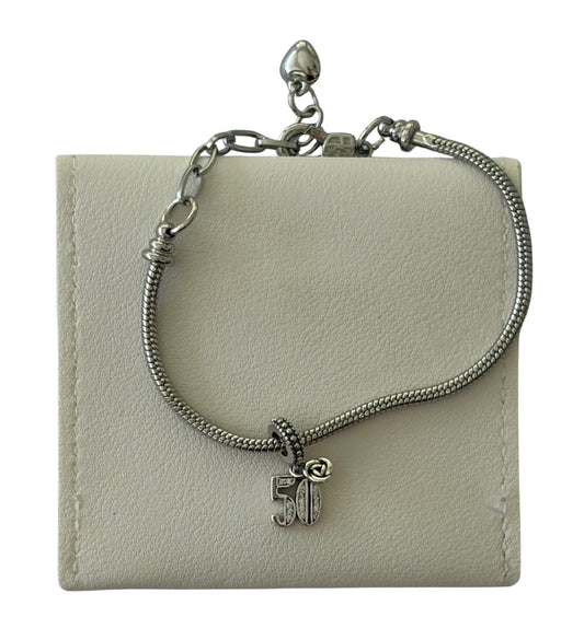 50th Birthday Silver Plated Charm Bracelet  - Add on
