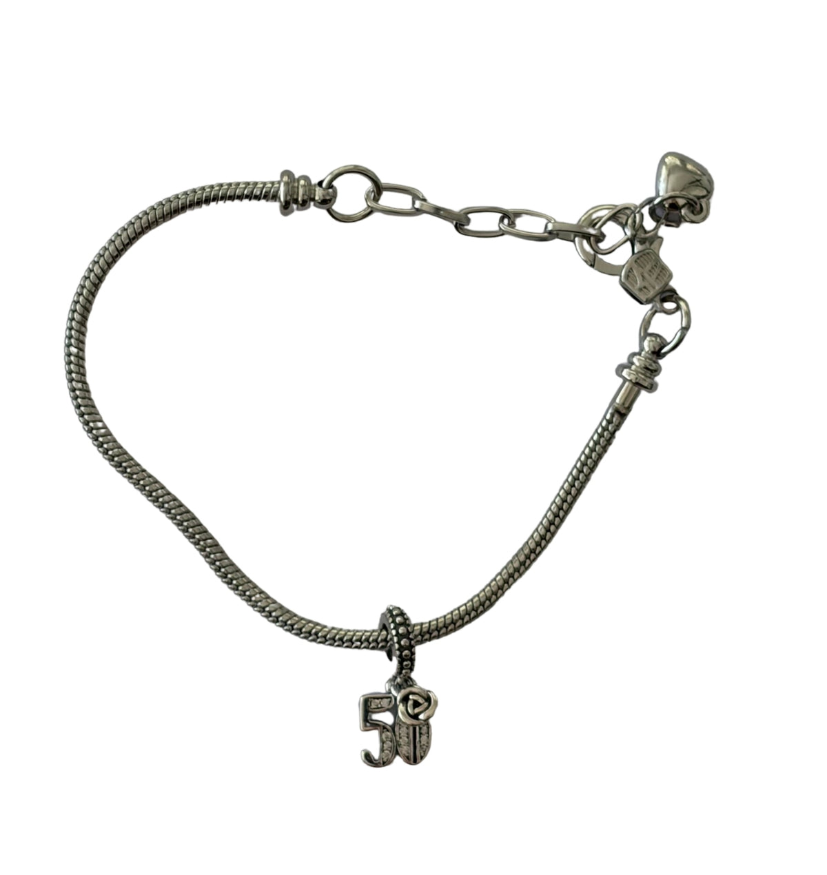 50th Birthday Silver Plated Charm Bracelet  - Add on