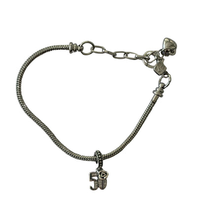 50th Birthday Silver Plated Charm Bracelet  - Add on