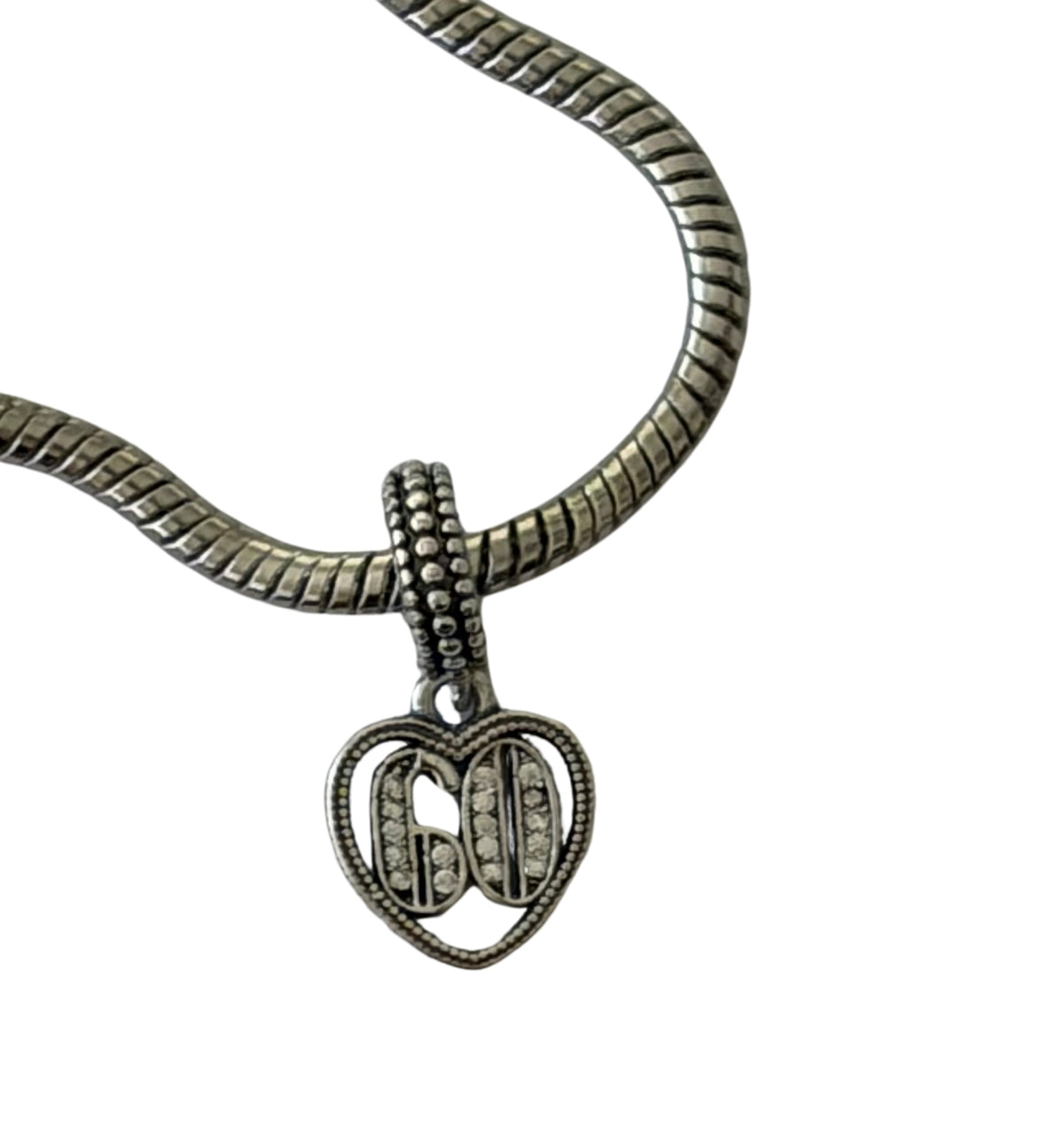 60th Birthday Silver Plated Charm Bracelet  - Add on