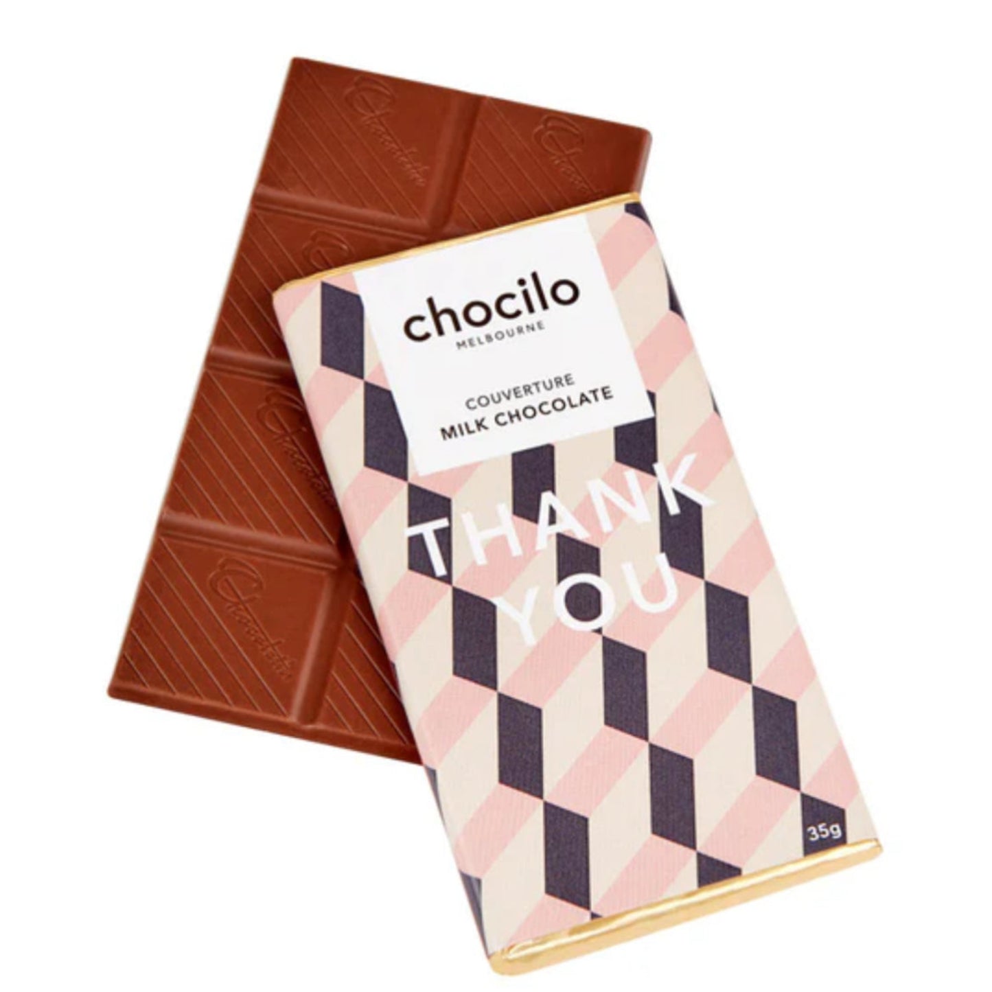 Chocolate bar with a 'Thank You' message on the packaging