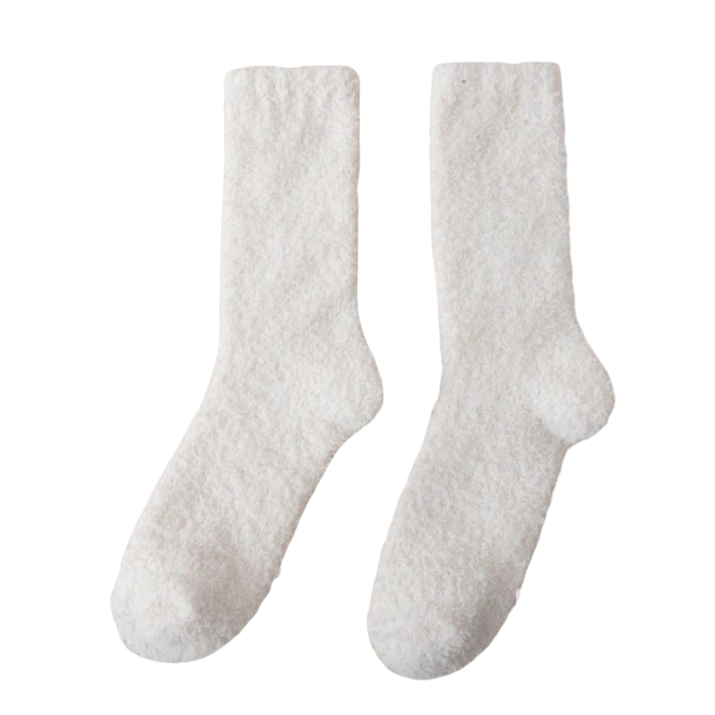 Pair of cream socks on a white background