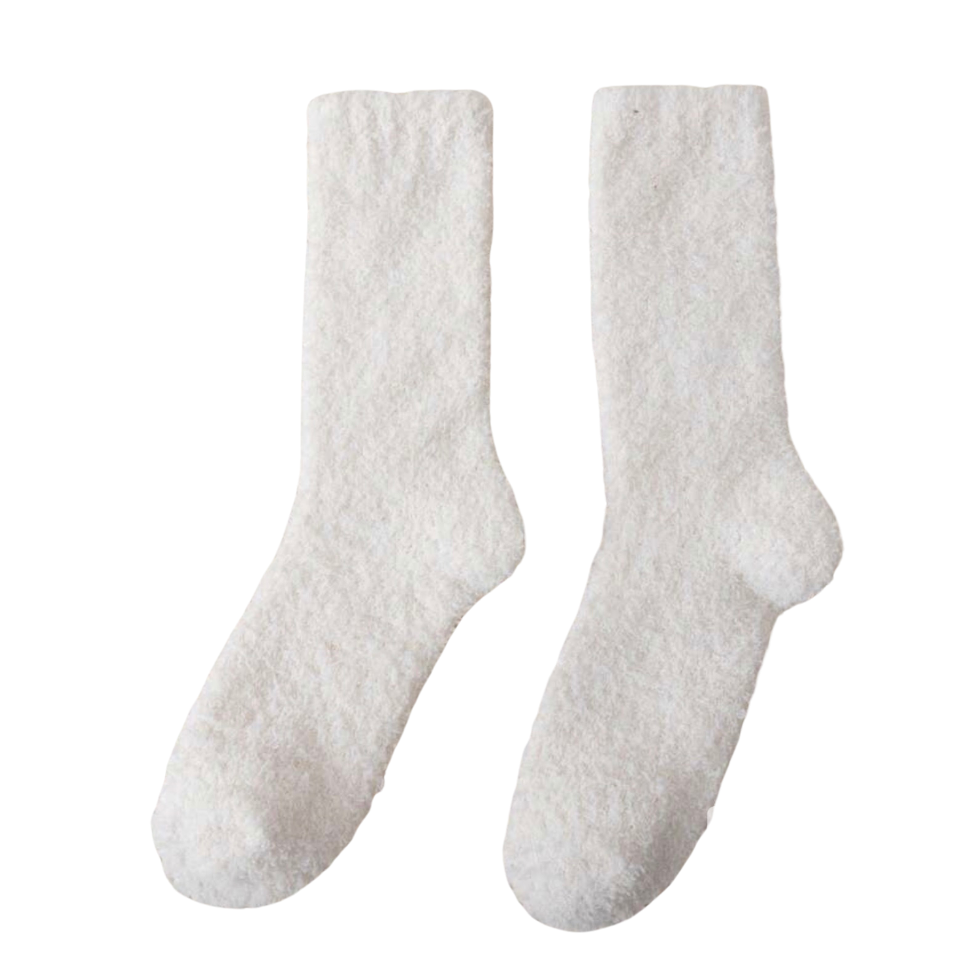 Pair of cream socks on a white background