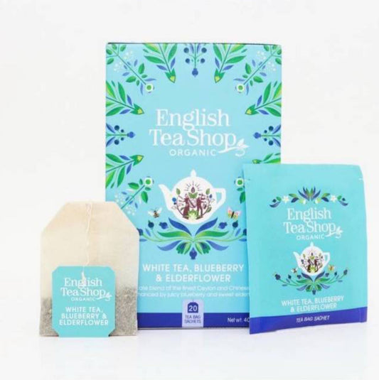 English Tea Shop organic tea bag - White Tea, Blueberry and Elderflower