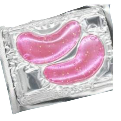 Pink eye patches in a clear packaging on a white background