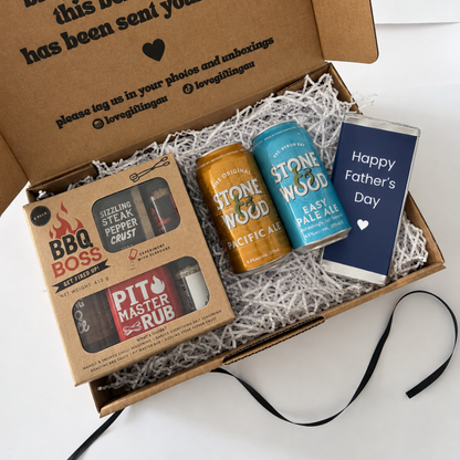 Fathers day gift with stone $ wood beer
