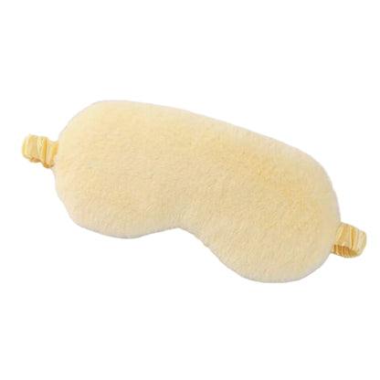 Fluffy yellow sleep mask