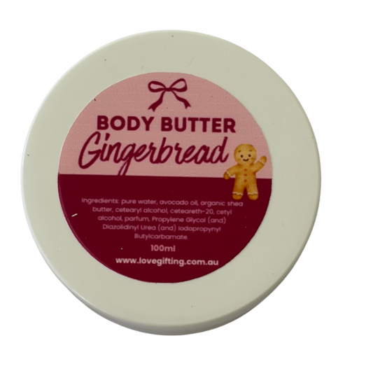Gingerbread scented body butter – festive moisturising body care and Christmas pamper gift box add-on