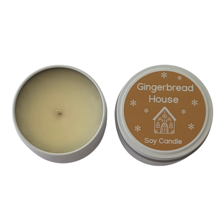 Gingerbread House Christmas Candle Tin festive candle gift box add-on from Love Gifting Australia