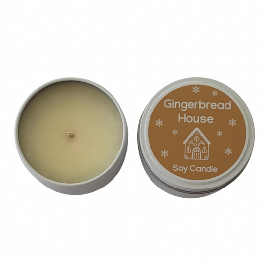 Gingerbread House Christmas Candle Tin festive candle gift box add-on from Love Gifting Australia