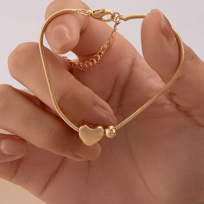 70th Birthday Gold -Tone Heart Bracelet - Milestone Keepsake - Gift Box Extra