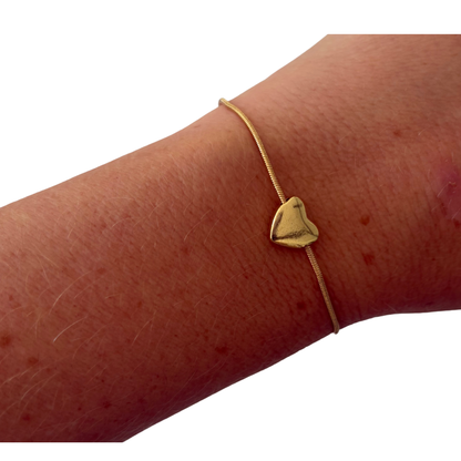 70th Birthday Gold -Tone Heart Bracelet - Milestone Keepsake - Gift Box Extra