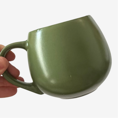 Sage green ceramic mug, perfect for hot chocolate, tea or coffee, a thoughtful addition to Christmas gift boxes from Love Gifting.