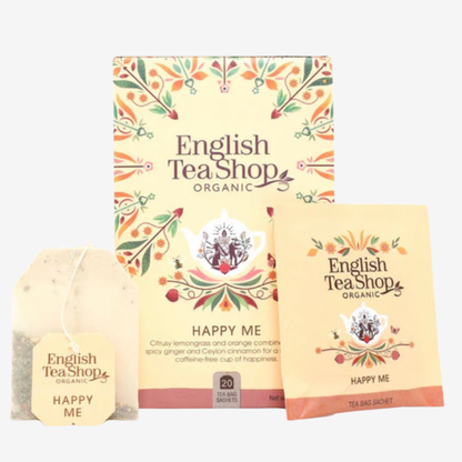 English Tea Shop tea bags and packaging on a white background
