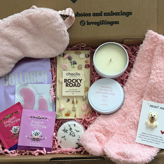 Wrapped in Comfort- Pink Relaxation & Pamper Gift Box