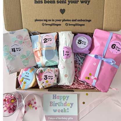 Deluxe Birthday Advent Gift Box - 7 Days of Birthday Surprises
