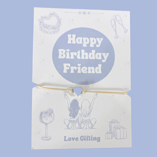 Happy Birthday Friend - Blue Bracelet - Keepsake - Gift Box Extra