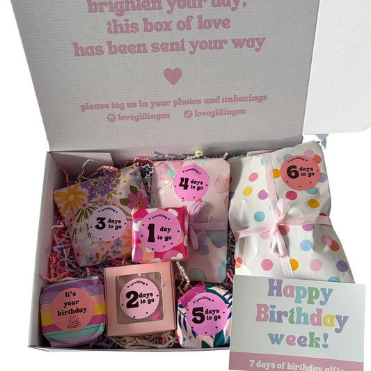 Deluxe 7-Day Birthday Advent Gift Box for Her