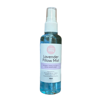 Bottle of Lavender Pillow Mist on a white background
