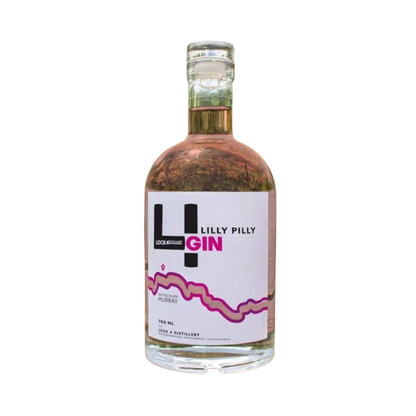 Bottle of Lilly Pilly Gin on a white background