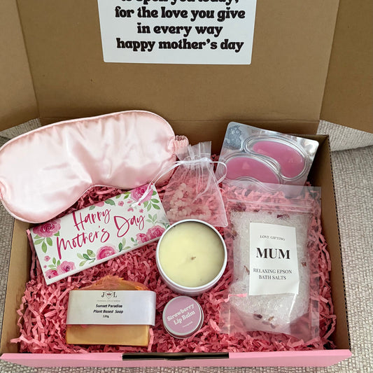Mothers Day Box with pamper bits and chocloate