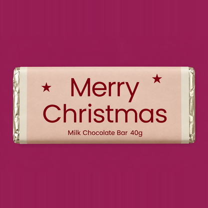 Merry Christmas 40g milk chocolate bar festive Christmas gift box add-on