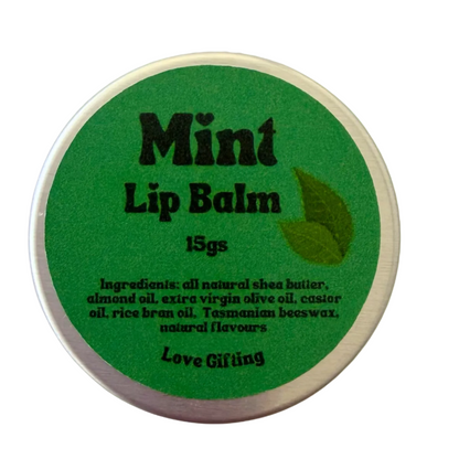 Mint Natural Lip Balm Tin – Nourishing Mint Lip Balm for Gift Boxes and Self-Care Gifts Australia