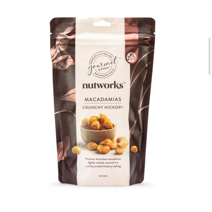 Bag of Nutworks macadamias on a white background