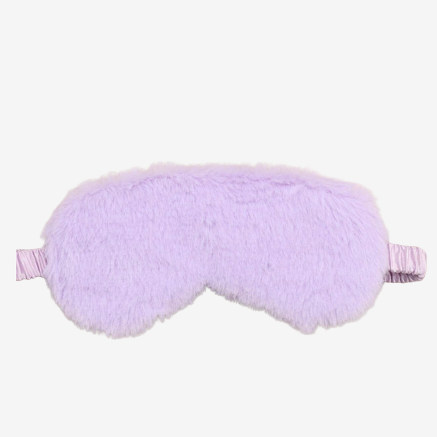 Purple fluffy eye mask on a white background