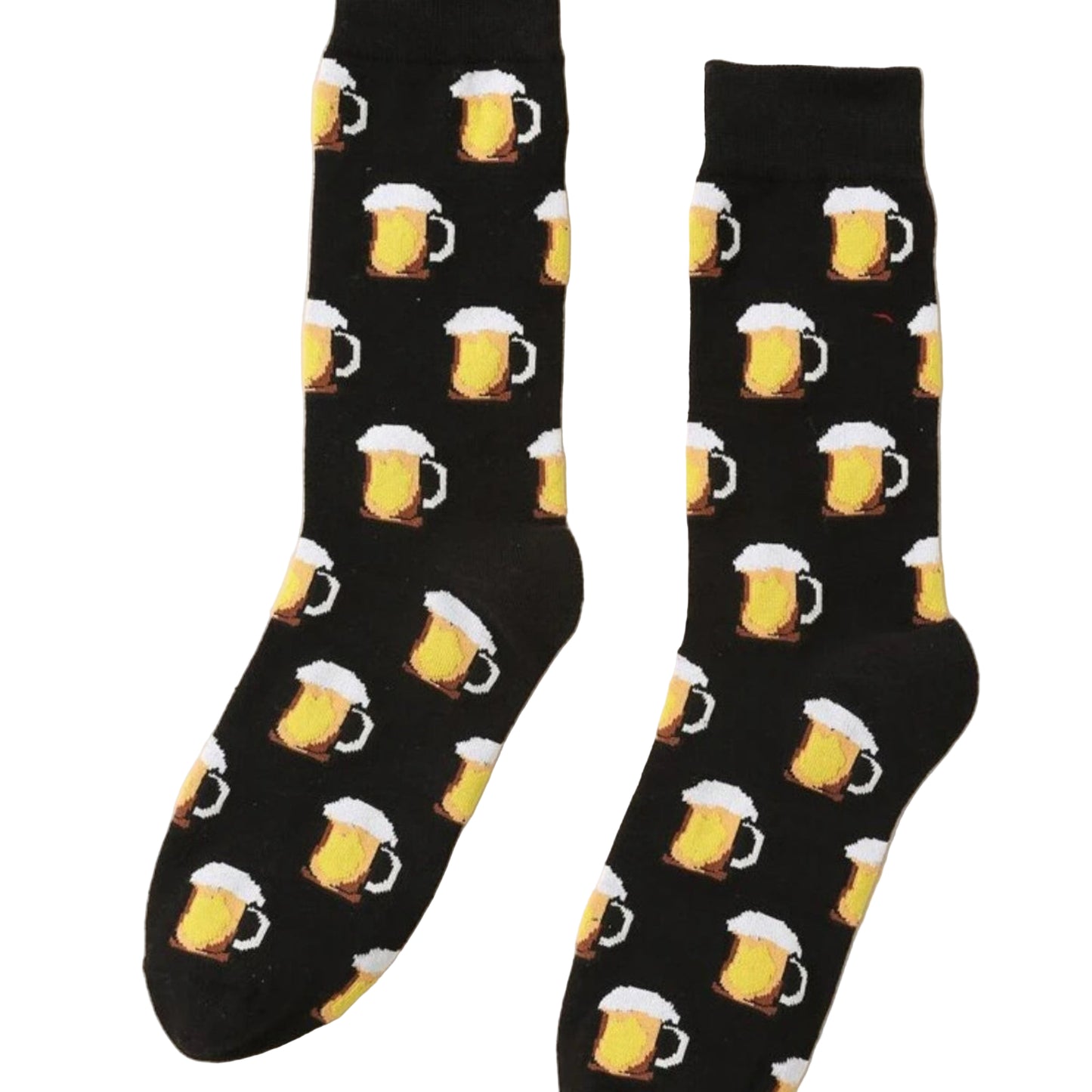 Men's black socks with beer design printed 