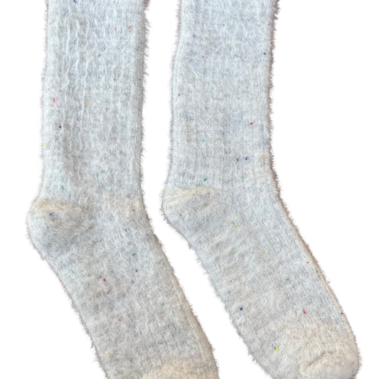 Women's Soft speckled design socks - grey and beige
