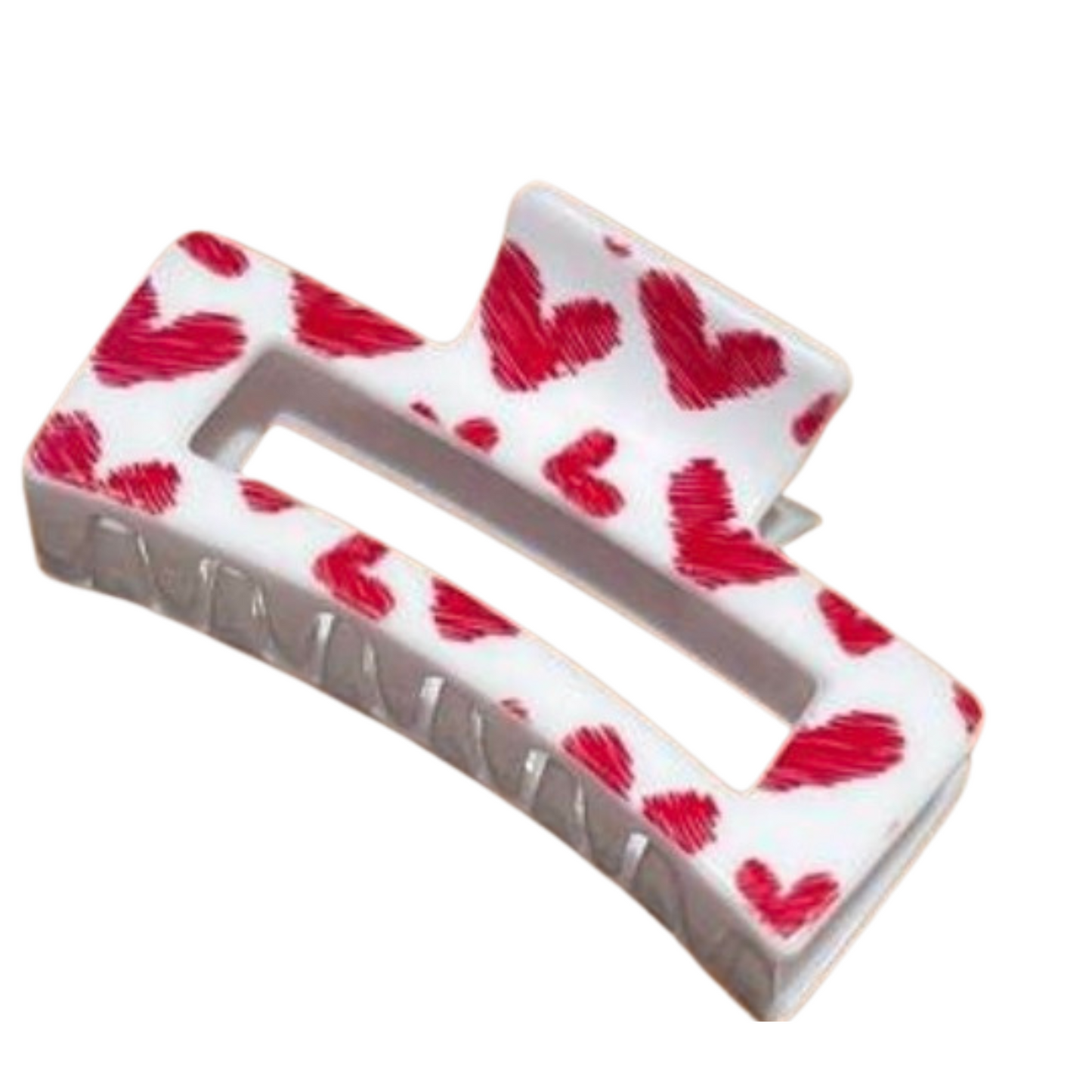 Valentine's Day red heart pattern hair clip