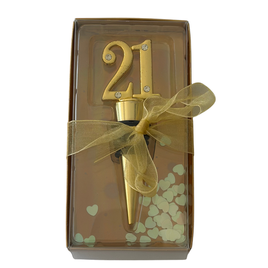 21st Birthday Gold-Tone Wine Stop – Milestone Keepsake- Add on